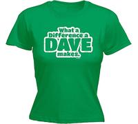 Women's What A Difference A Dave Makes - Fitted T-Shirt Green(Medium)