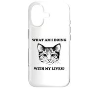 Womens What Am I Doing With My Lives Funny Cute Cat Sayings Case for iPhone 17