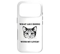 Womens What Am I Doing With My Lives Funny Cute Cat Sayings Case for iPhone 17 Pro