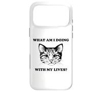 Womens What Am I Doing With My Lives Funny Cute Cat Sayings Case for iPhone 17 Pro Max