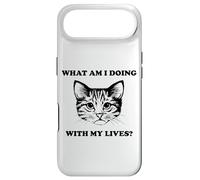 Womens What Am I Doing With My Lives Funny Cute Cat Sayings Case for iPhone Air