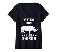 Womens What Can I Say Wildlife Rhinoceros Animal Rights Rhino V-Neck T-Shirt