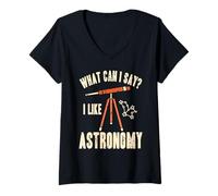 Womens What Can I Share I Like Astronomy Stars Fan V-Neck T-Shirt