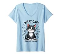 Women's What Cats Really Think V-Neck T-Shirt