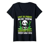 Women's What Do Pandas Call Their Significant Other? Their Bam-BOU V-Neck T-Shirt