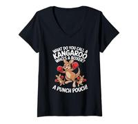 Womens What Do You Call A Kangaroo Who's A Boxer? A Punch Pouch! V-Neck T-Shirt