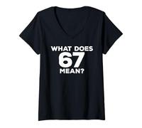 Womens What Does 67 Mean Funny Six Seven Meme V-Neck T-Shirt