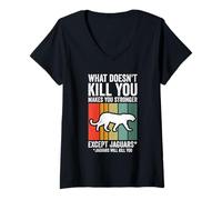 Womens What Doesn't Kill You Makes You Stronger Except Jaguars V-Neck T-Shirt