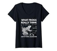 Womens What Frogs Really Think Funny Frog Physics Humor Science V-Neck T-Shirt