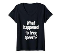 Womens What Happened to Free Speech? V-Neck T-Shirt