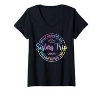 Womens What Happens On Sisters Trip 2026 V-Neck T-Shirt