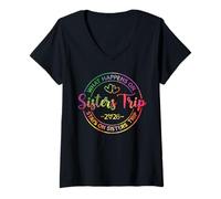 Womens What Happens On Sisters Trip 2026 V-Neck T-Shirt