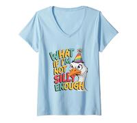 Womens What If I'm Not Silly Enough Goose Bird Humor Quirky Joke V-Neck T-Shirt