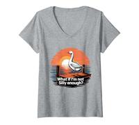 Women's What if im not Silly Enough Goose V-Neck T-Shirt