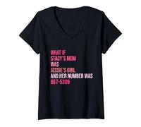 Womens What If Stacy's Mom was Jessie's Girl Apparel V-Neck T-Shirt