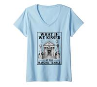 Women's What If We Kissed At The Masonic Temple V-Neck T-Shirt