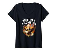 Womens What Is A Kilometer Funny 4th Of July George Washington V-Neck T-Shirt