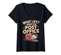 Womens What Life I Work for The Post Office V-Neck T-Shirt