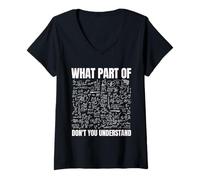 Womens What Part of Don't You Understand Funny Math V-Neck T-Shirt