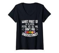 Womens What Part Of K2 P3 K2tog Don't You Understand V-Neck T-Shirt