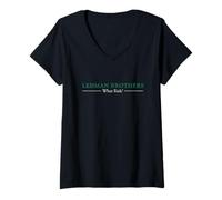Womens What Risk? I Lehman Brothers September 2008 Financial Crisis V-Neck T-Shirt