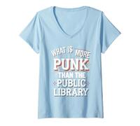 Womens What’s More Punk Than Libraries V-Neck T-Shirt