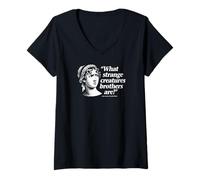 Womens What Strange Creatures Brothers are Jane Austen Funny Quote V-Neck T-Shirt
