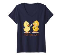 Womens What The Duck? Cute V-Neck T-Shirt