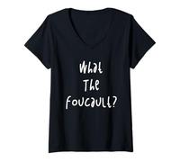 Womens What The Foucault Funny Philosopher Philosophy Retro V-Neck T-Shirt