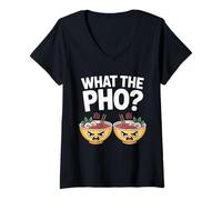 Womens What The Pho Vietnam Travel Noodle Soup Pho Lover V-Neck T-Shirt