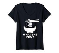 Womens What The Pho Vietnam Vietnamese Food Asian Ramen Soup Noodle V-Neck T-Shirt