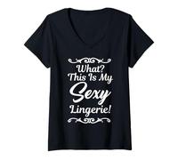 Womens What? This is My Sexy Lingerie Funny T-Shirts V-Neck T-Shirt