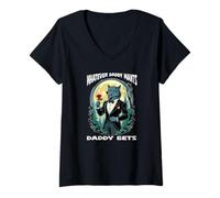Womens Whatever Daddy Wants Daddy Gets Werewolf Tuxedo and a Rose V-Neck T-Shirt