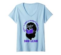 Womens What's A Ghost's Favorite Data Type Boo-Lean Boo Cute Ghost V-Neck T-Shirt