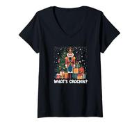 Women's What's Crackin? Funny and Cute Nutcracker V-Neck T-Shirt