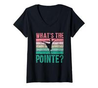Womens What's The Pointe Dancer Dance Ballet Ballerina Hobby V-Neck T-Shirt