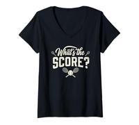 Women's What's the Score Funny Tennis Player Fan V-Neck T-Shirt