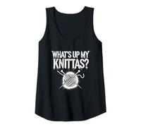 Womens What's Up My Knittas Funny Craft Quote Tank Top
