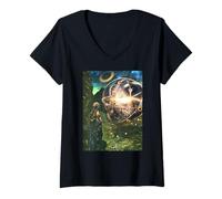 Womens Wheel of Ezekiel | Vision of Gods Chariot V-Neck T-Shirt