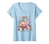 Women's When All Else Fails God Doesn't Psalms 73:26 V-Neck T-Shirt