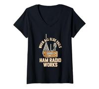 Women's When All Else Fails Ham Radio Works V-Neck T-Shirt