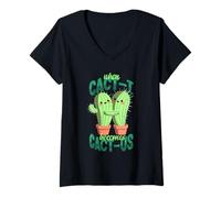 Womens When Cacti Becomes Cactus V-Neck T-Shirt