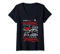 Womens When Cardinals Appear Cardinal Bird Tshirt Kids Women Men V-Neck T-Shirt