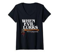 Women's When Evil Lurks Axe V-Neck T-Shirt