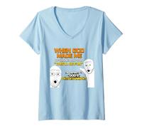 Women's When God Made Me He Grinned and Said Funny Sarcastic Saying V-Neck T-Shirt