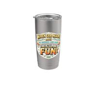 Womens When God Made Me He Grinned and Said This'll Be Fun Stainless Steel Insulated Tumbler