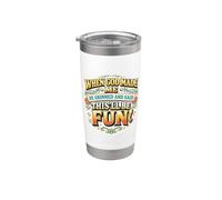 Womens When God Made Me He Grinned and Said This'll Be Fun Stainless Steel Insulated Tumbler