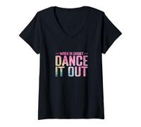 Womens When in Doubt, Dance It Out Gradient V-Neck T-Shirt