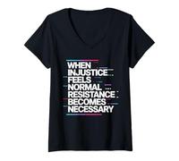 Women's When Injustice Becomes Law Resistance Becomes Duty Activism V-Neck T-Shirt