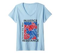 Womens When Injustice Becomes Law Resistance Becomes Duty I Resist V-Neck T-Shirt